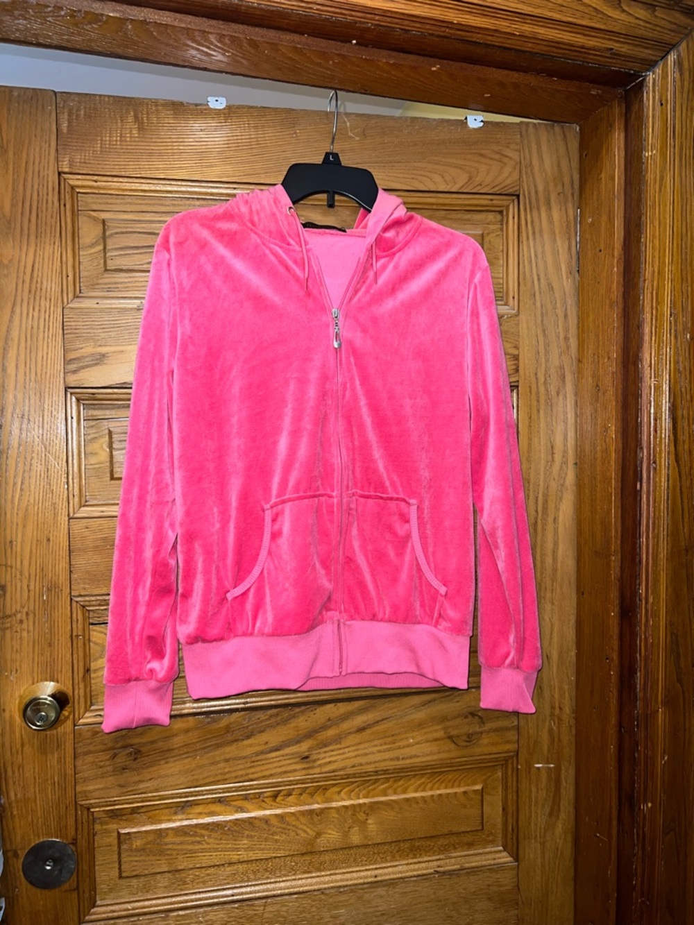Pink Velour Zip-Up Hoodie and Pants